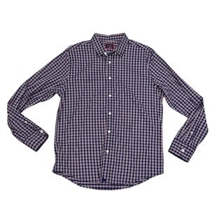 Untuckit Blue Plaid Godwin Long Sleeve Button Down Shirt Top size Large